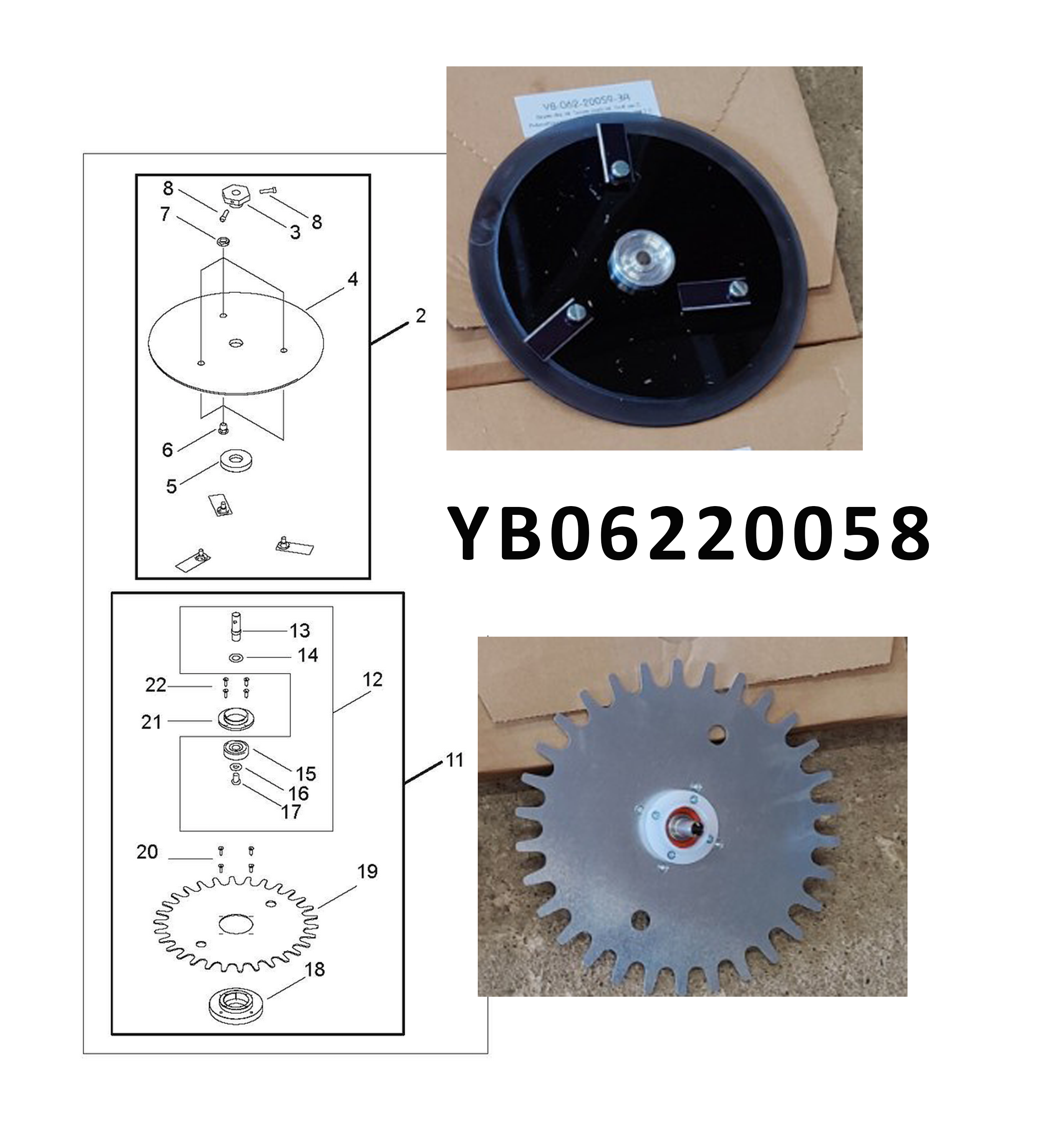 YB06220058 Cutting disk Spare parts kit Golf Ver.2, with middle blades BM 2.0 – (Golf Disk width 20cm)